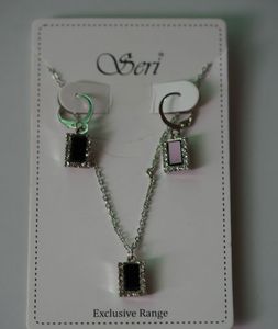 Elegant Rectangle Pendant Set two piece