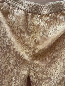 Elegant Gold Lace Palazzo Pants