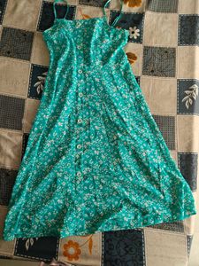 Blue Floral Midi Dress