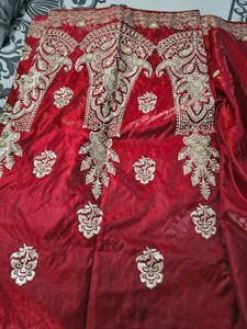 Beautiful Bridal Red Banarasi Saree