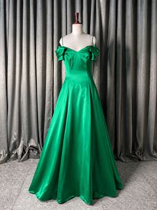 Elegant Off-Shoulder Green Gown