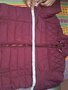Burgundy Quilted Puffer Jacket