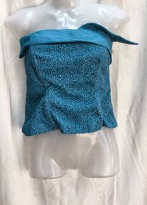 211212. Blue Textured Tube corset