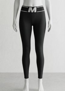 Black Leggings with M Logo