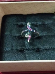 925 pure silver sparkling snake Ring # fixed price