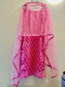 Pink Zig Zag Print Kurta Set with Dupatta