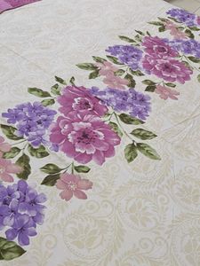 Tangerine Floral King Size Double Bed Sheet