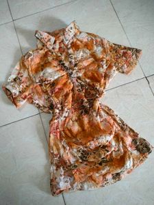 bella hadid Sheer Floral Print Button-Up cowgirl S