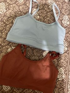 Comfortable Ribbed Sports Bras - Set of 2