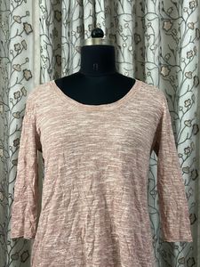 Light Pink Marled 3/4 Sleeve Top