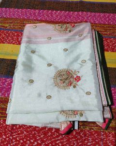 Embroidered Silk Blend Saree