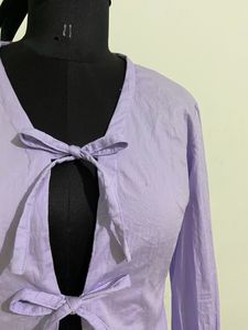 Lavender Front Tie Top