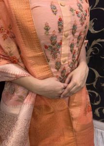 Peach Embroidered Salwar Kameez Set