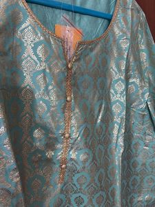 NEW Elegant Mint Green Brocade Kurta