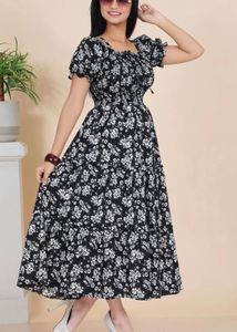 Black Floral Off-Shoulder Dress