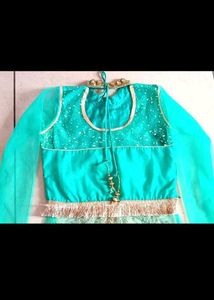 Elegant Teal Embroidered Lehenga Set
