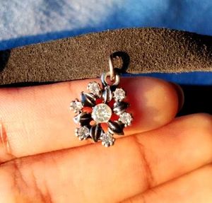 Elegant Black Choker with Flower Pendant
