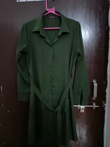 Olive Green Shirt Dress