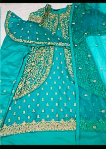 Beautiful Teal Embroidered Kurta Set