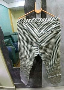 Patterned Black &amp; White Pants