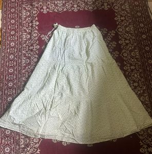 vintage white Light Green Ethnic Skirt❤️✨