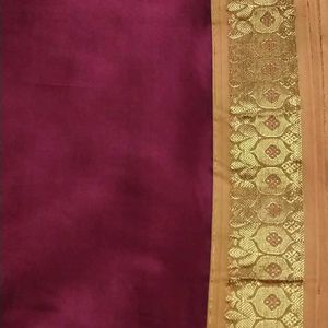 Maroon Silk Saree with Blouse