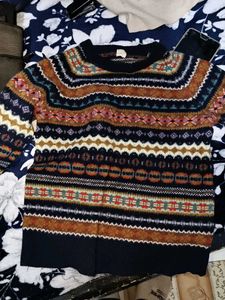 Vintage Patterned Knit Sweater