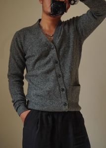 Uniqlo Gray Knit Cardigan Sweater