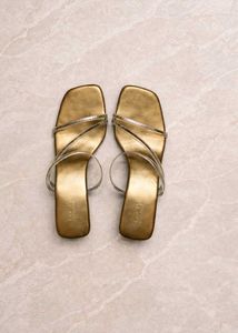 Inc. 5 Gold Strappy Heeled Sandals