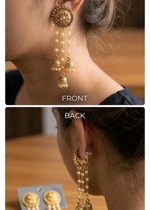 Ethnic Jhumka Earrings golden latkan jhumki