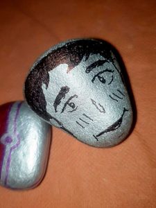 Hand-Painted Anime Character Rocks