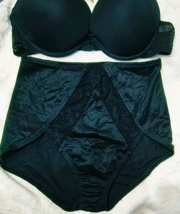 Black Bra & High-Waisted Brief h&mSet