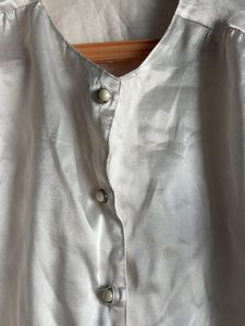 Vintage Button-Down Satin Blouse