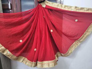 Beautiful Red saree in pure fabric
