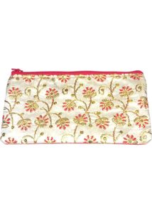 Embroidered Clutch with Floral Design