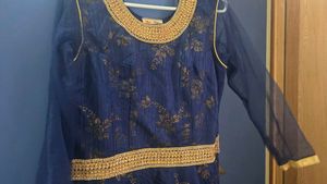 Elegant Navy Floral Gown