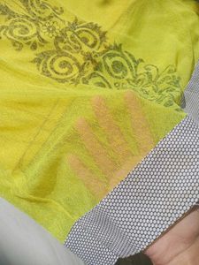 Yellow Sleeveless Kurta with Print