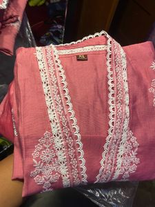 New  Pink white Lace Kurta set