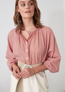 New Trendyol Pink Ghingham Top