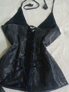 y2k Sparkly Halter Neck Top