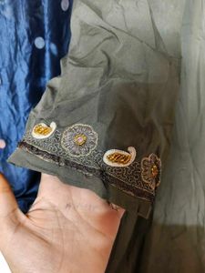 Embroidered lehenga blause with long jacket