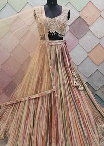 Stunning Striped Lehenga Choli