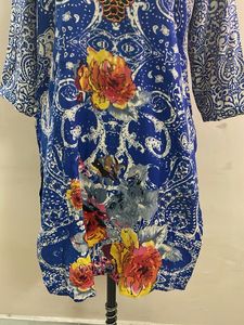 Vibrant Blue Floral Print Kurta