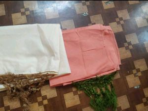 Ethnic Dupatta Set - Peach &amp; White