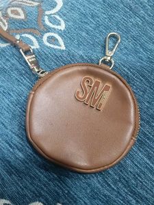 Steve Madden Brown Round Pouch Coin Bag
