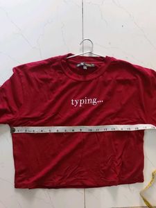 Maroon "typing..." Crop Top
