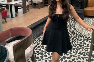 Black A-line Dress with Tie Back