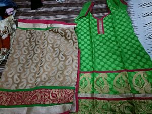 Multicolour Kurta With Heavy Dupatta In L Size