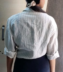 Striped Tie-Front Shirt