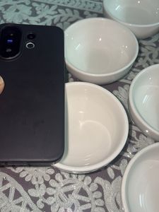 Set of 10 White Ceramic Bowls